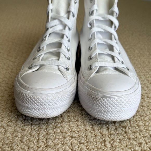 Converse Chuck Taylor Lift Platform High Top Sneakers All White - Picture 11 of 11
